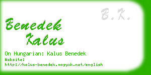 benedek kalus business card